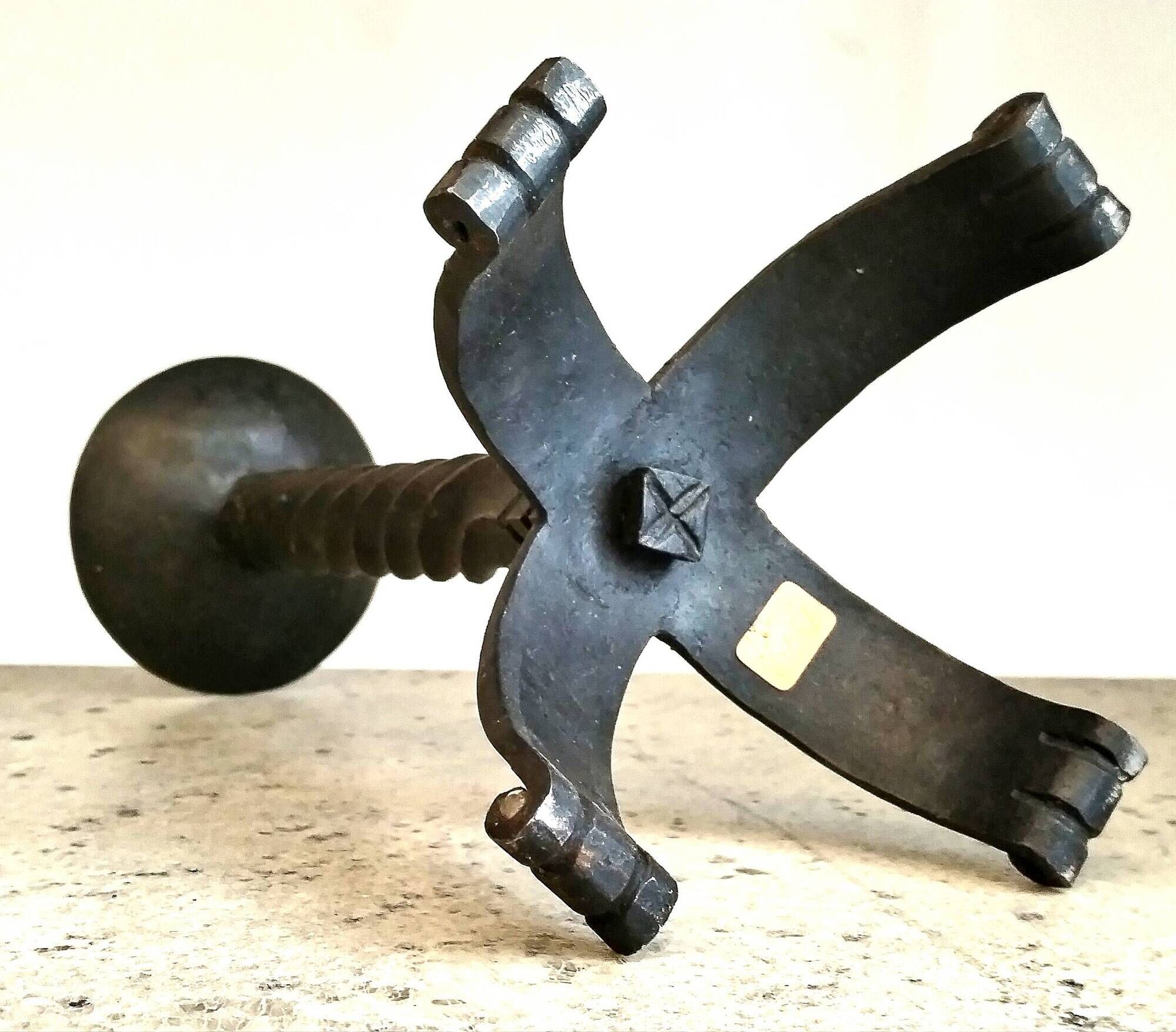 Scandinavian 1940s wrought iron candle holder by Einar Persson