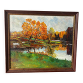 Paysage automnal signé