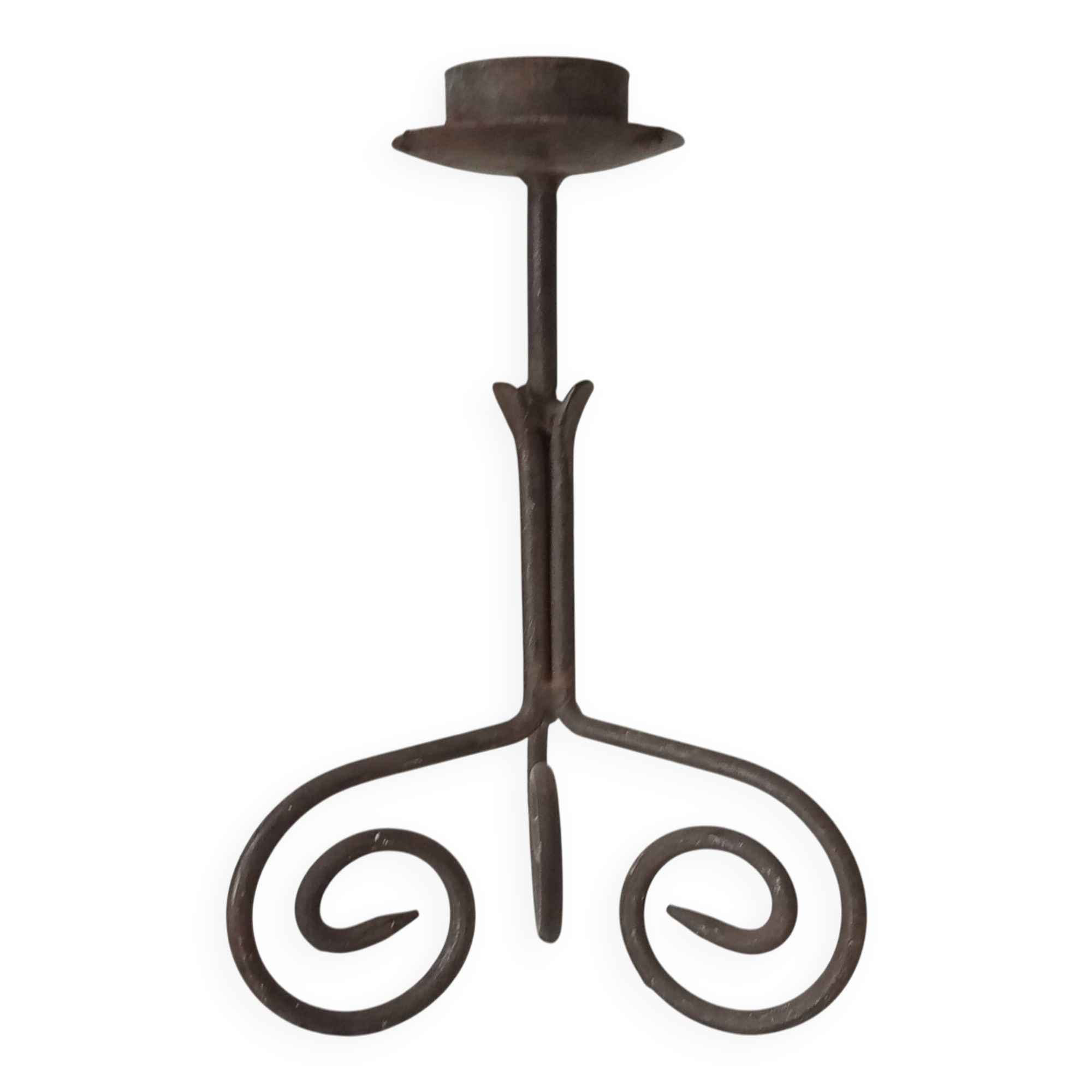 Antique wrought iron candlestick