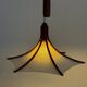 Mid-century teak pendant lamp from Domus with linen shade