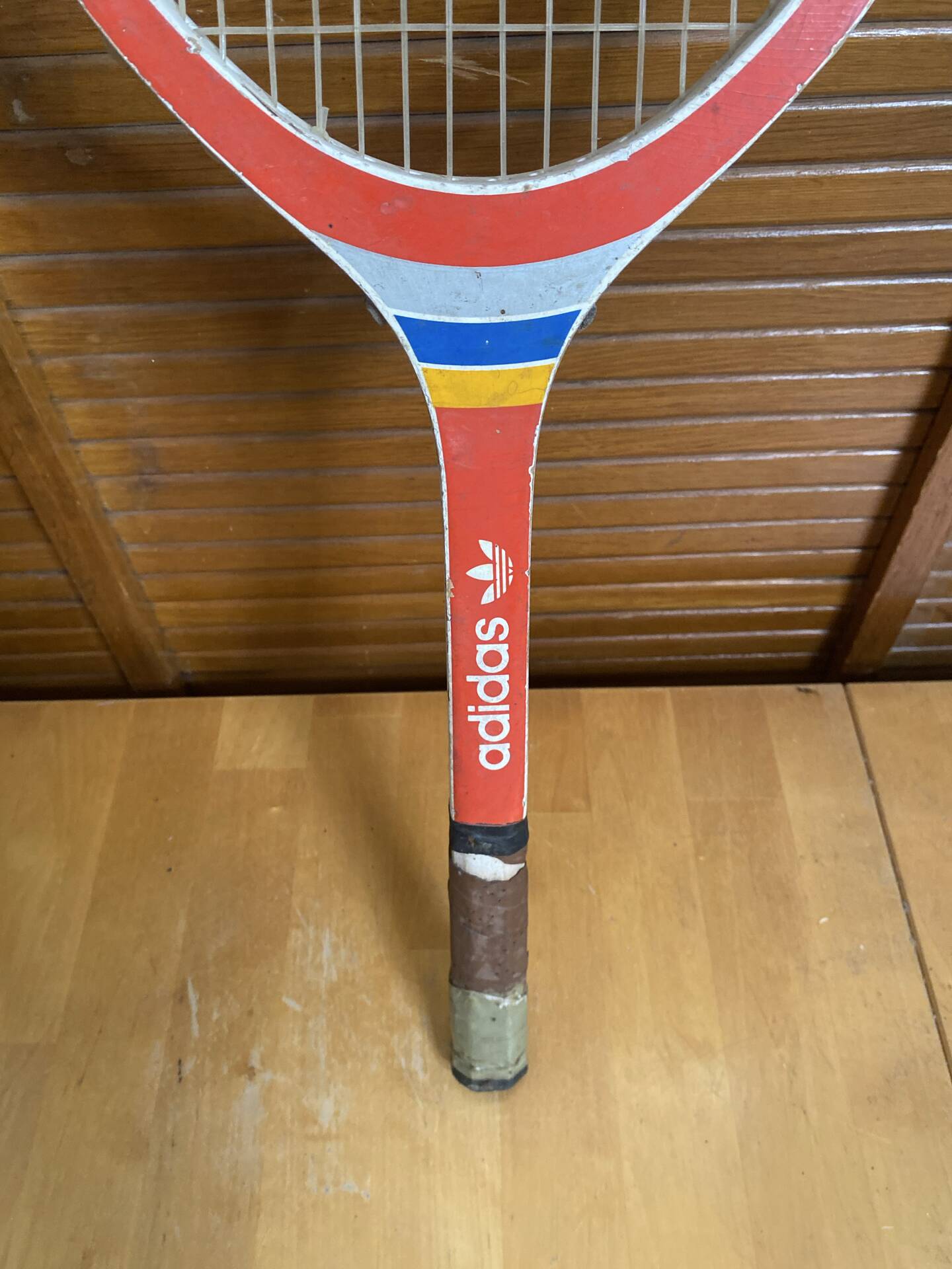 Vintage ADIDAS Cadet Wooden Tennis Racket + Sports Cover #E24