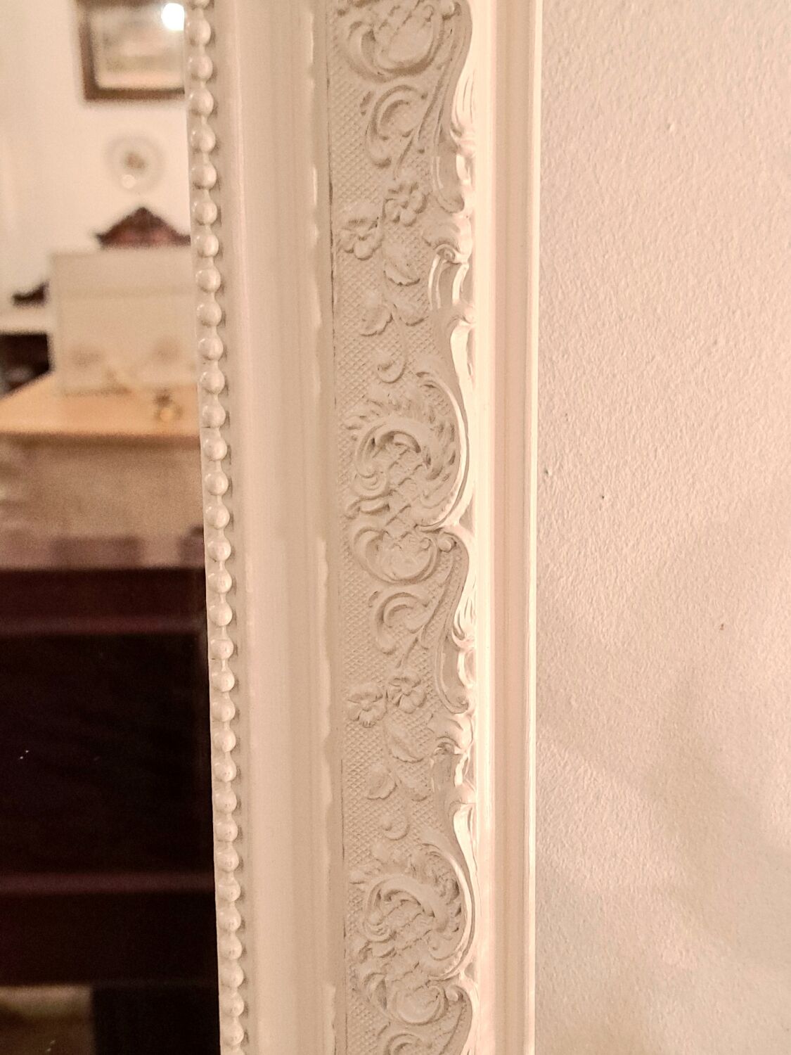 Louis Philippe style mirror in patinated stucco