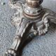 Round bistro table marble top foot cast iron brass edge