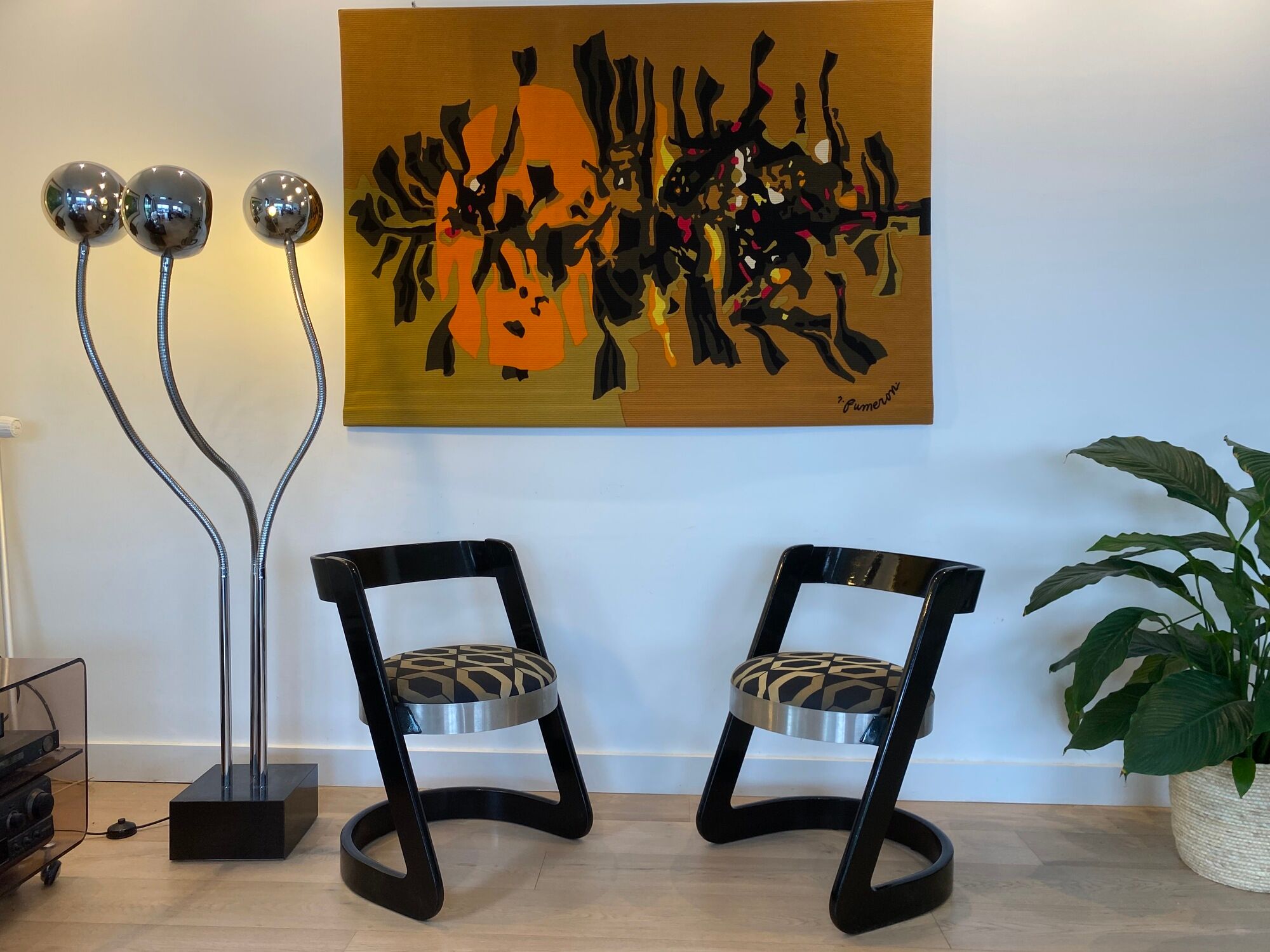 Pair of chairs by Willy Rizzo for Mario Sabot. Italy 1960