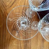 4 white wine glasses in engraved glass 6 cl