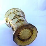 Amber molded glass vase