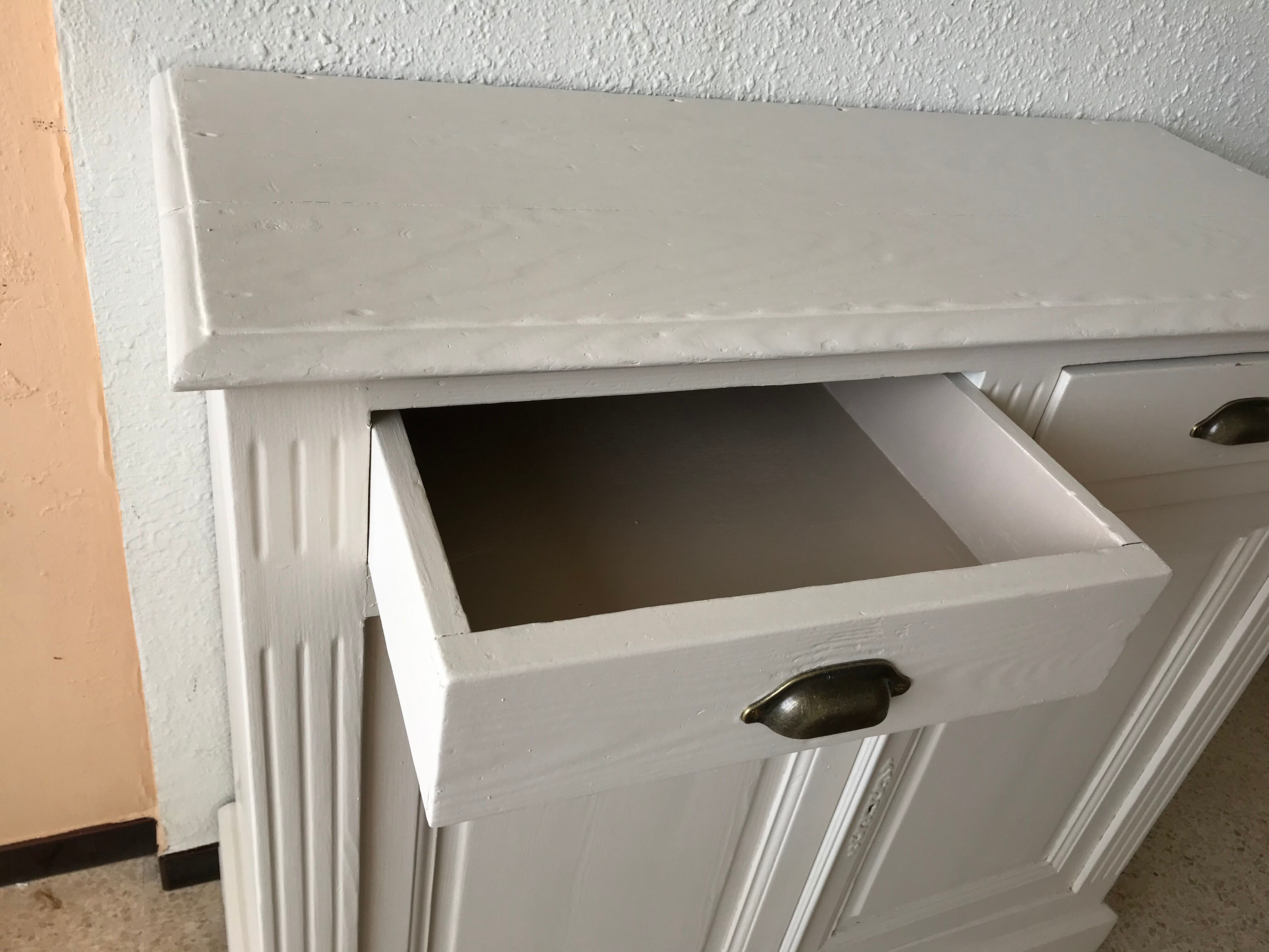 Old off-white skated buffet