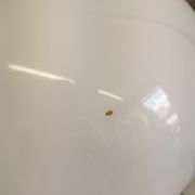 Vintage Meblo White Pendant Lamp: 1970s Italian Space Age Lighting