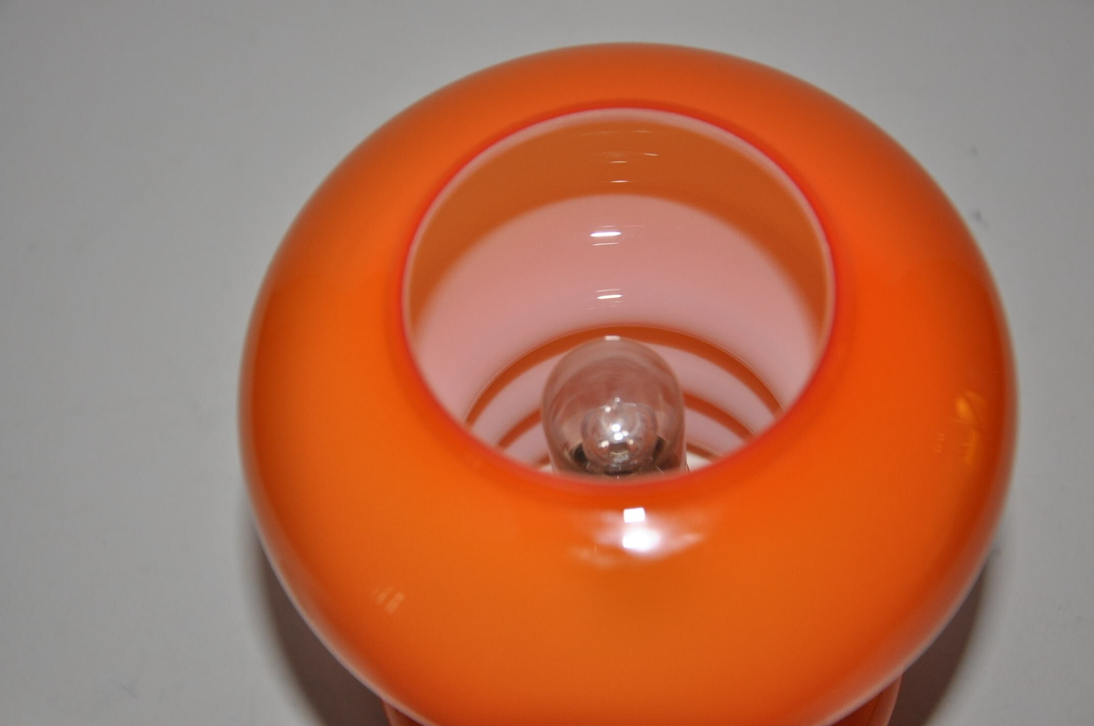 Orange glass table lamp, 1970