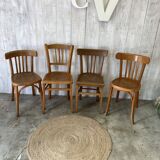 Set of 4 mismatched bistro chairs