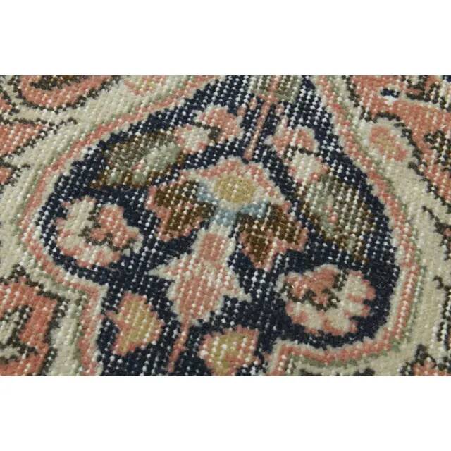 1970s Vintage Turkish Oushak Handmade Wool Cotton Pink Runner Rug 153x320