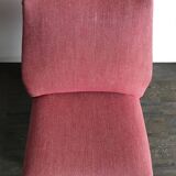Couple of Italian midcentury modern design red armchairs 1950s