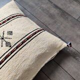 Pale yellow Berber cushion in cotton