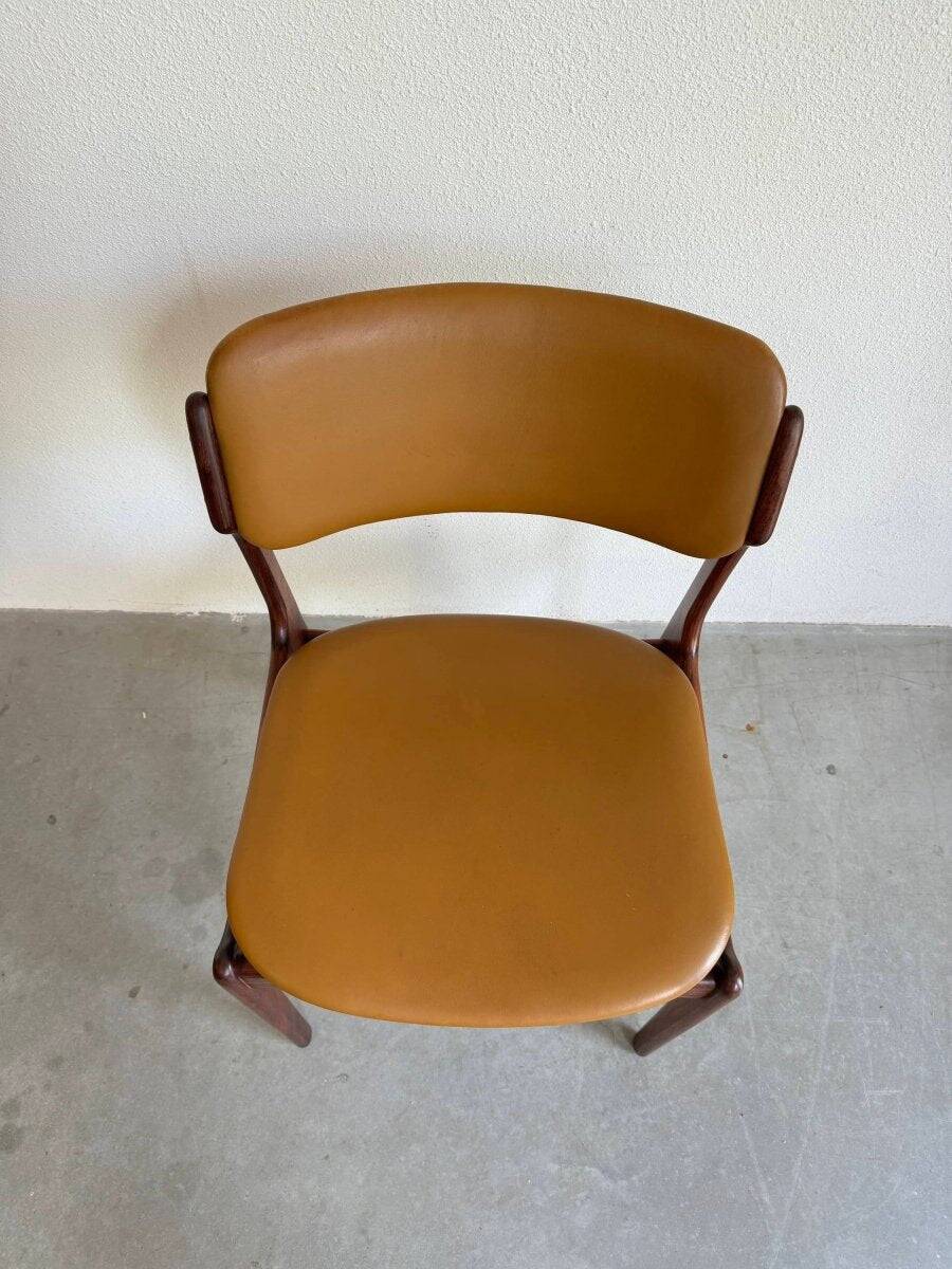 Ensemble de chaises vintage en skaï et palissandre