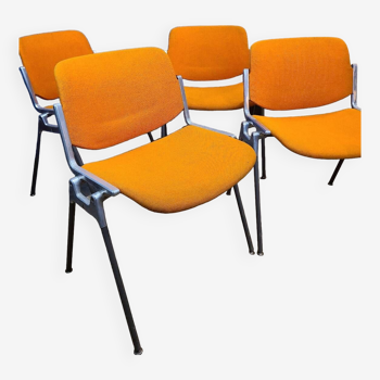 Orange Piretti chairs set of 4