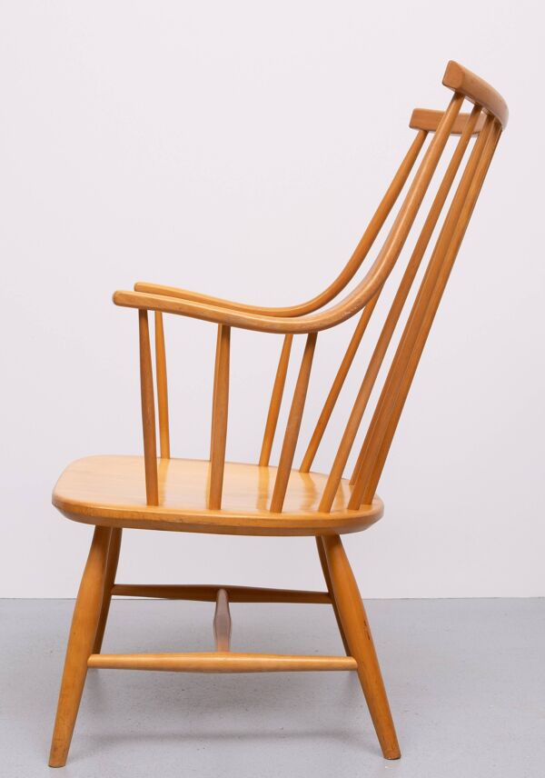Fauteuil à dossier fuseau Grandessa par Lena Larsson pour Nesto, Suède 1960