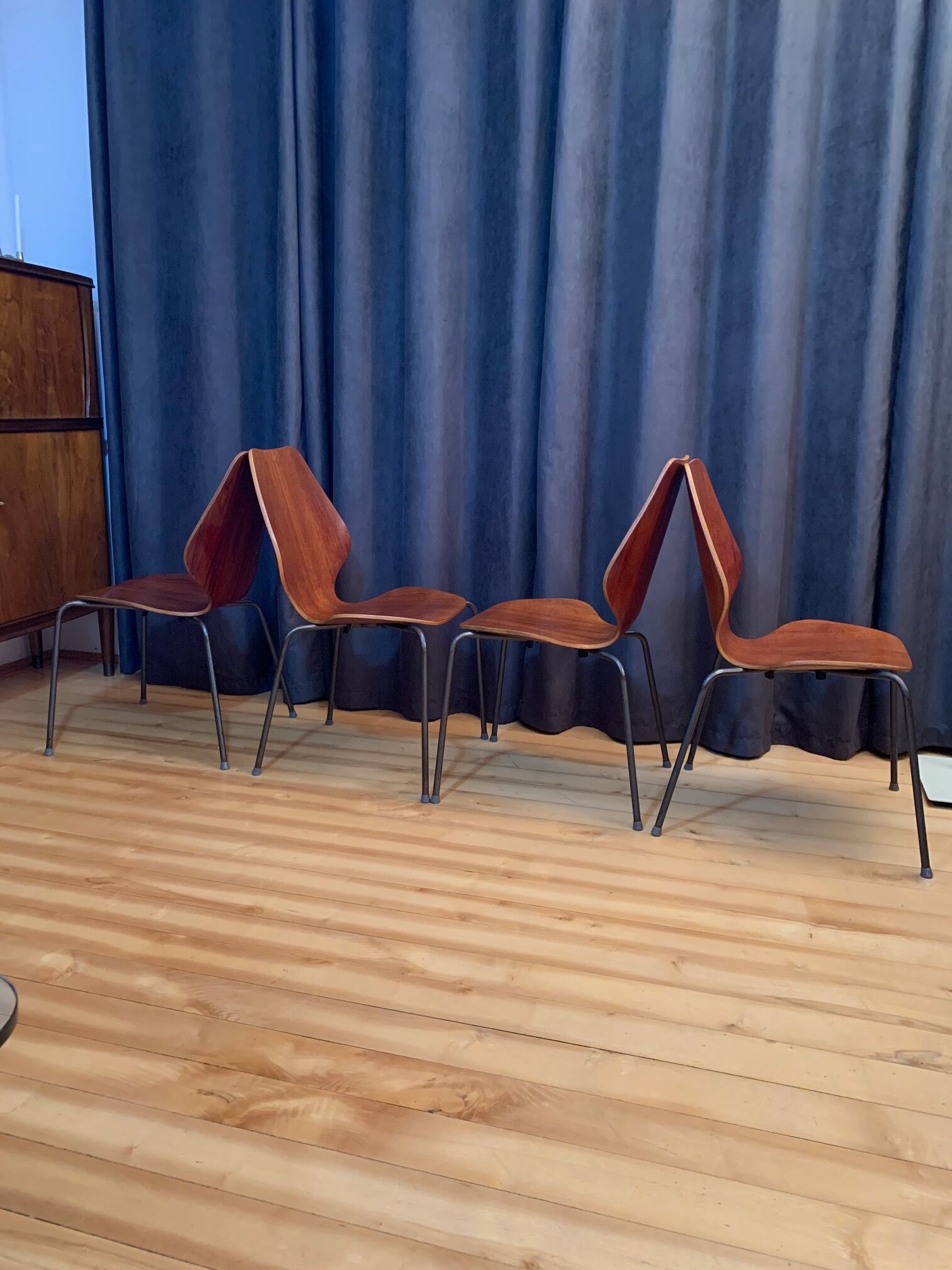 A set of four chairs by Herbert Hirche, Jofy Stalmobler, Denmark, 1950