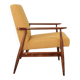 Scandinavian mustard yellow bouclé armchair 1970s by H.Lis