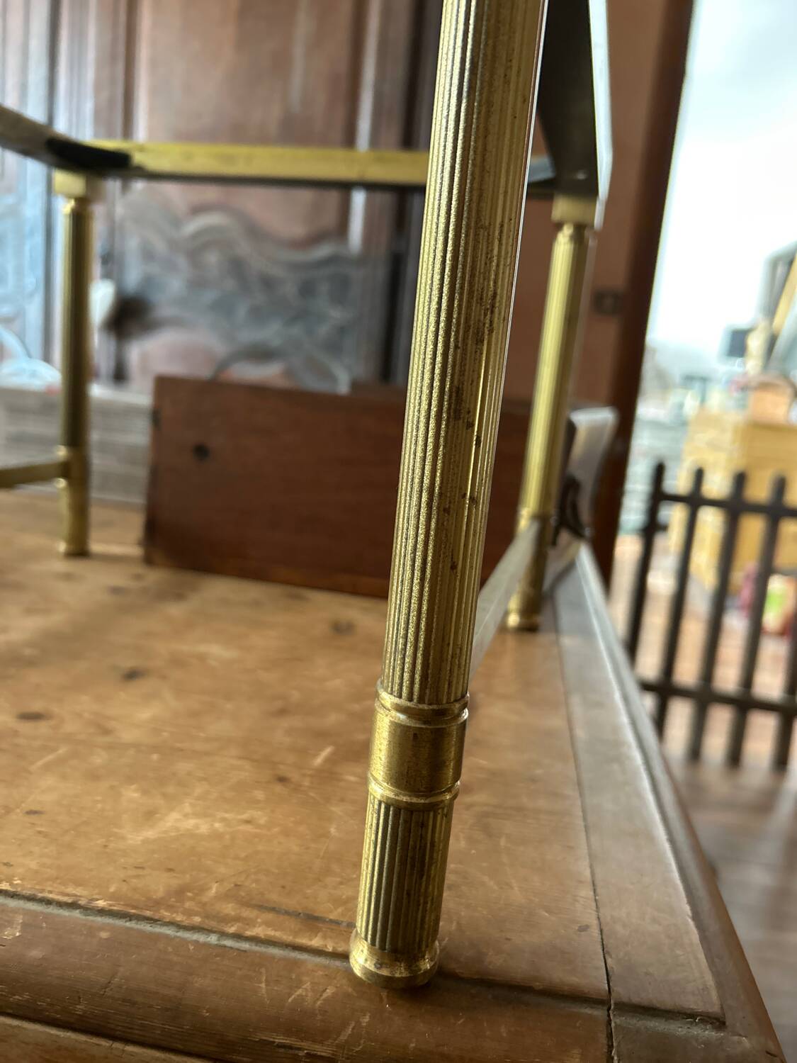 Vintage 70s brass nesting table