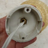art deco wall light in porcelain and yellow glass