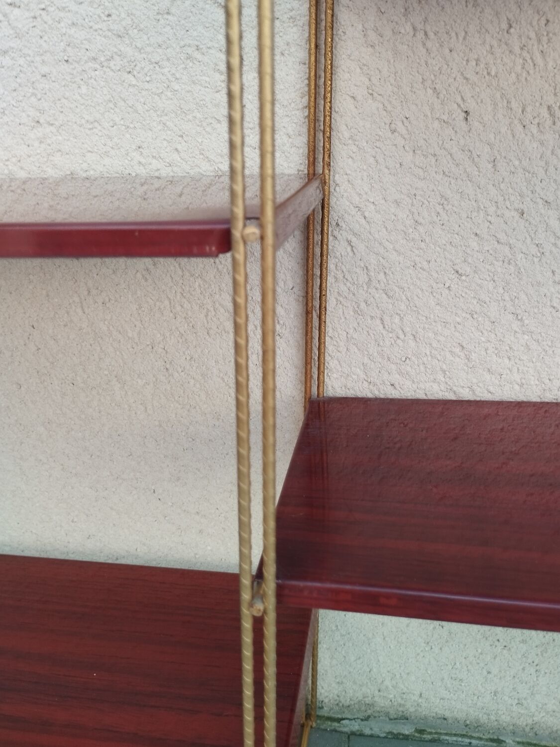 Vintage metal string shelves