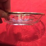 Very beautiful crystal cup with silver metal rim