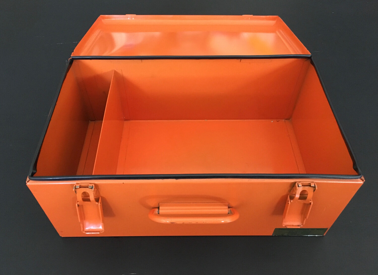 Orange metal box