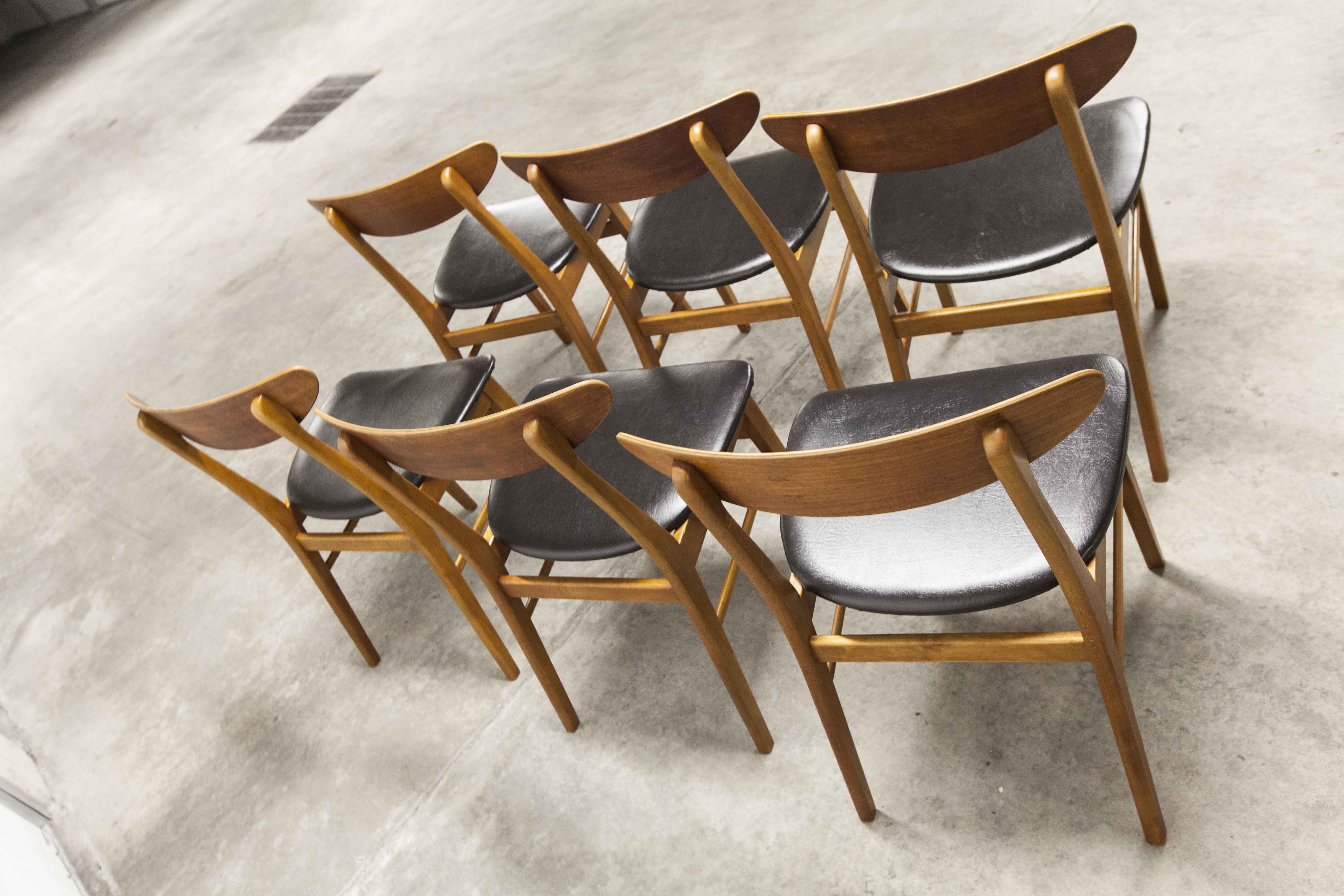 Lot de 6 chaises Farstrup 210 teck en hêtre 1965
