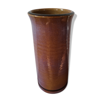Purple enamelled sandstone vase