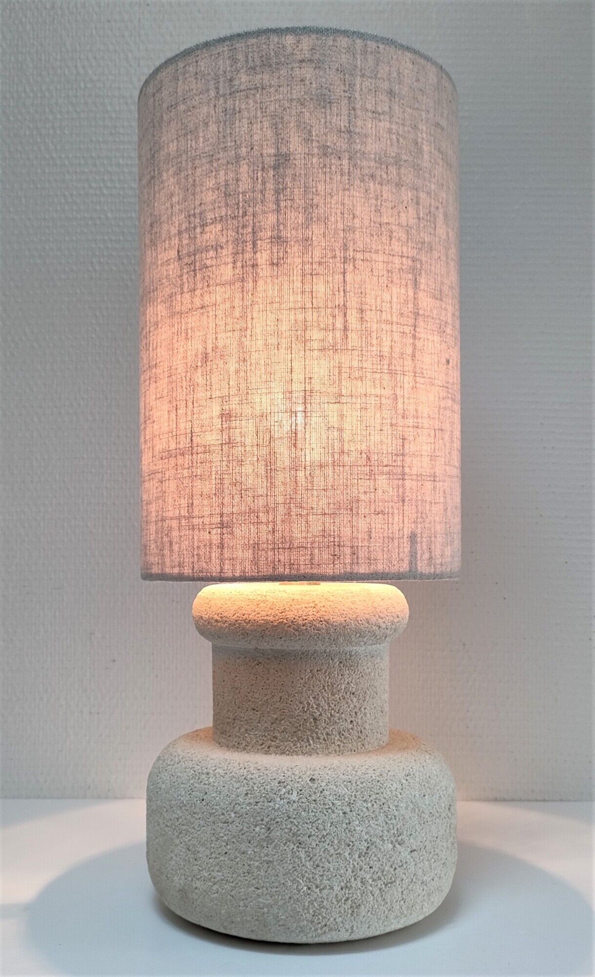 Sculptural lamp foot in natural stone design 70s
