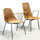 Set of two rattan easy chairs