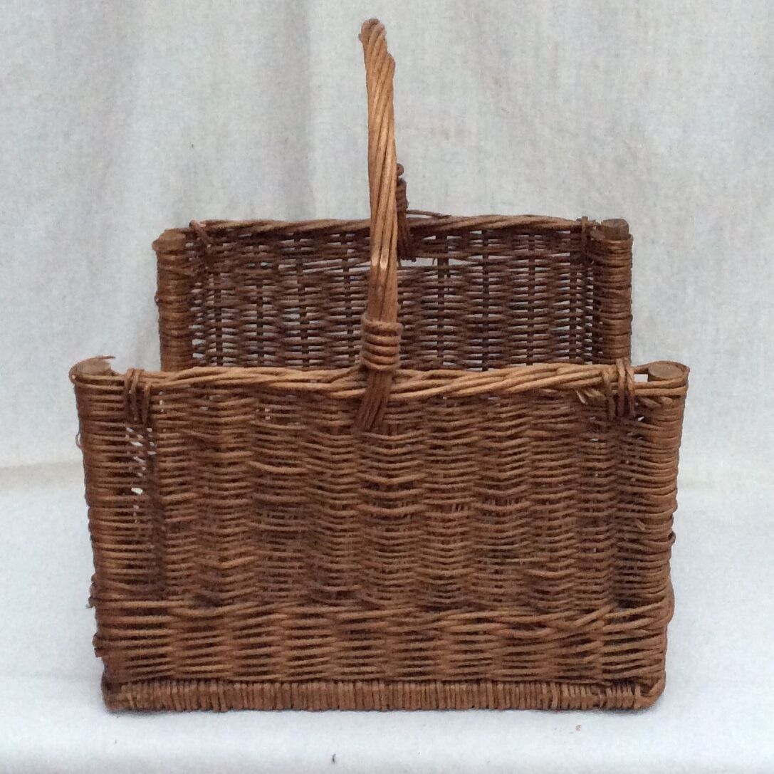 Vintage wicker basket in braided wicker
