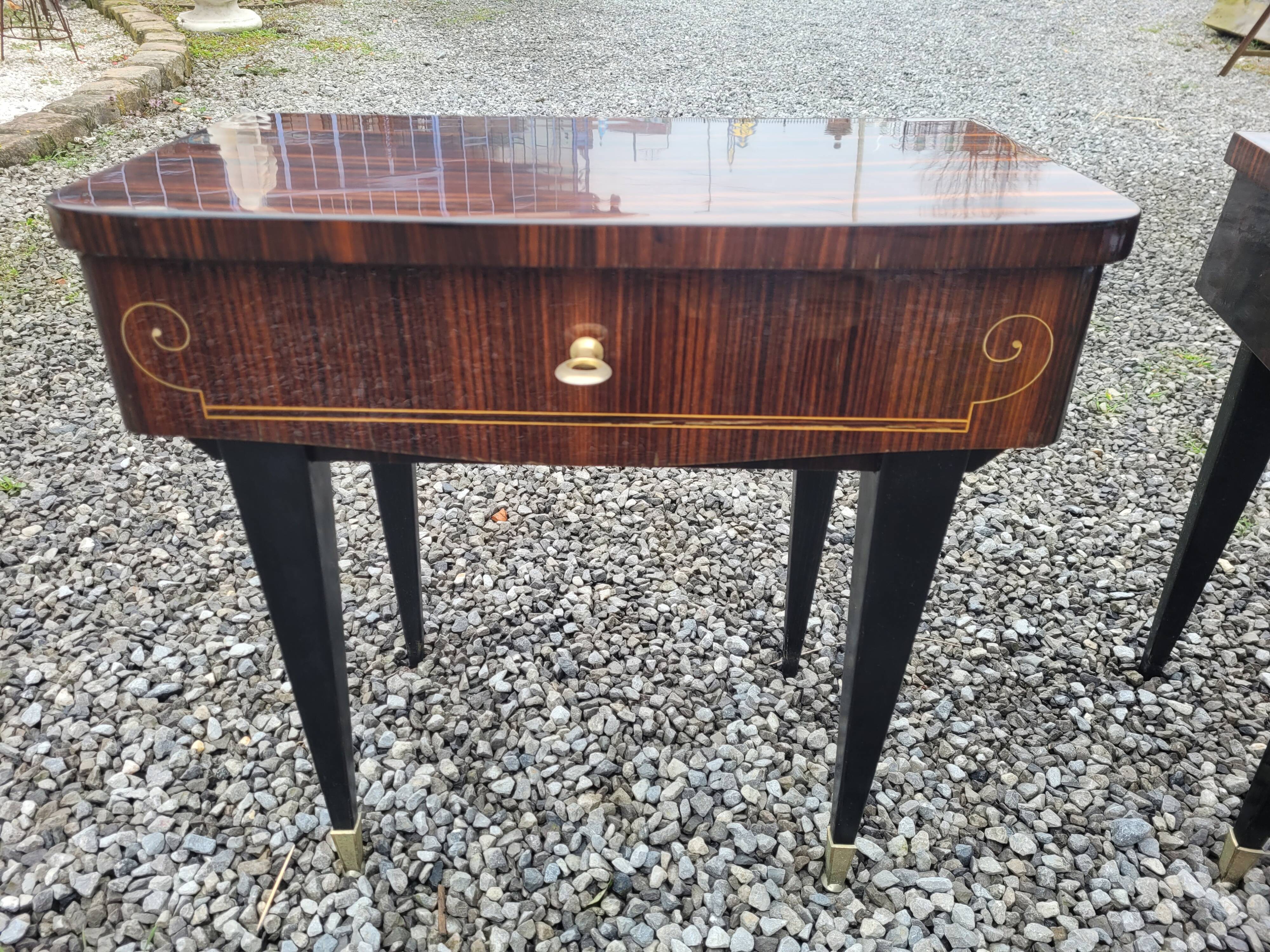 Pair of vintage rosewood bedside tables