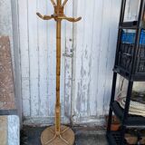 1960s rattan and wicker parrot coat rack entrance hallway