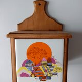 Wooden spice box and wall ceramic