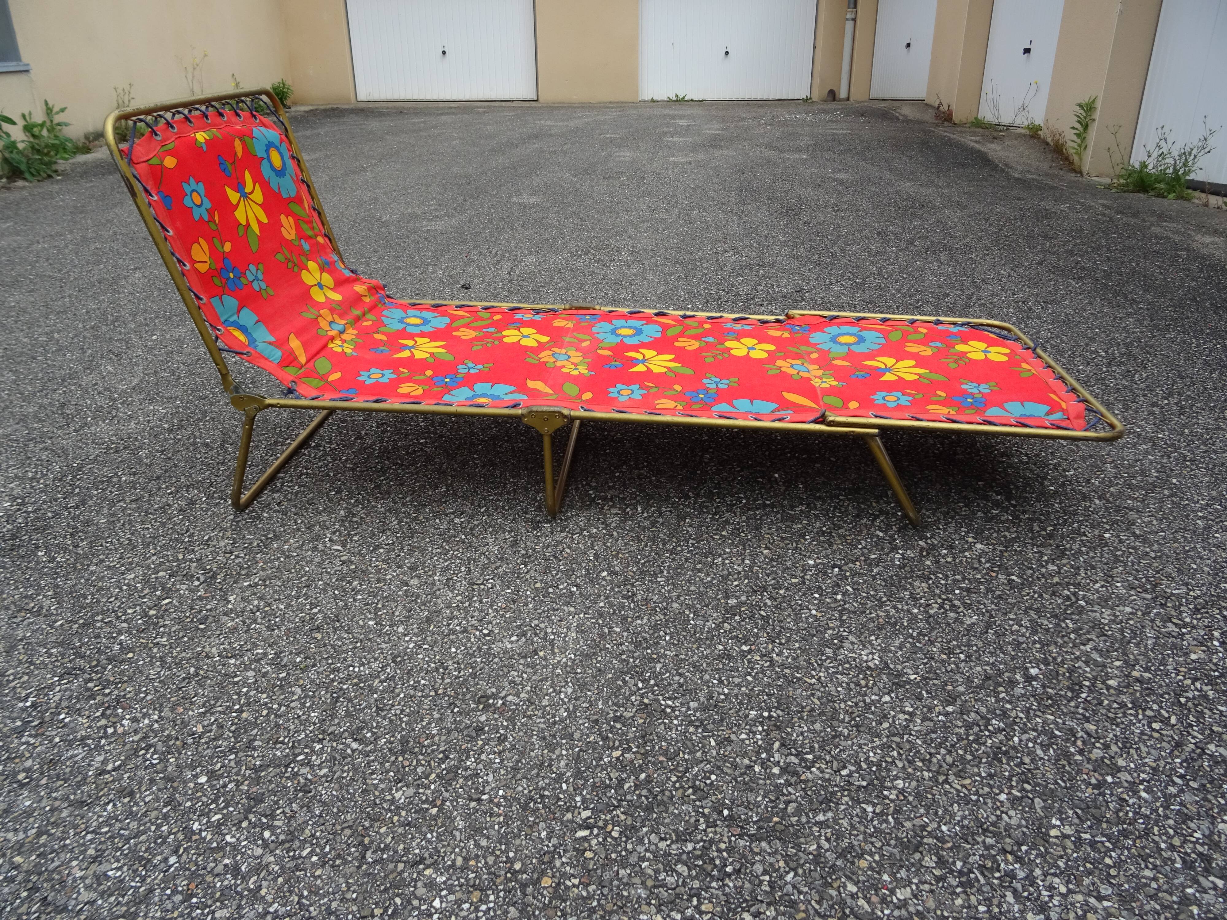 Lafuma Chantazur vintage folding lounge chair relax deck chair