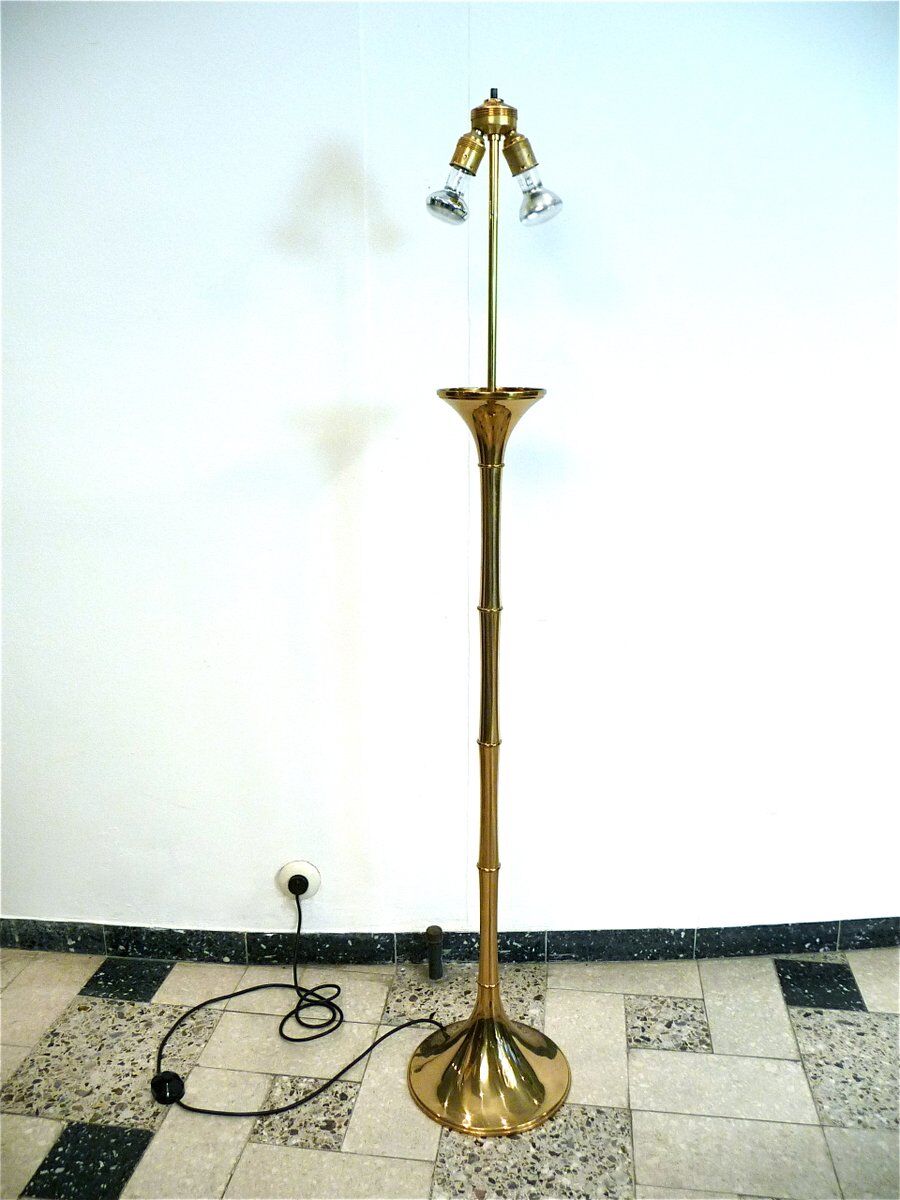 Brass Bamboo brass floor lamp by Ingo Maurer for Design M, Germany 1960s
