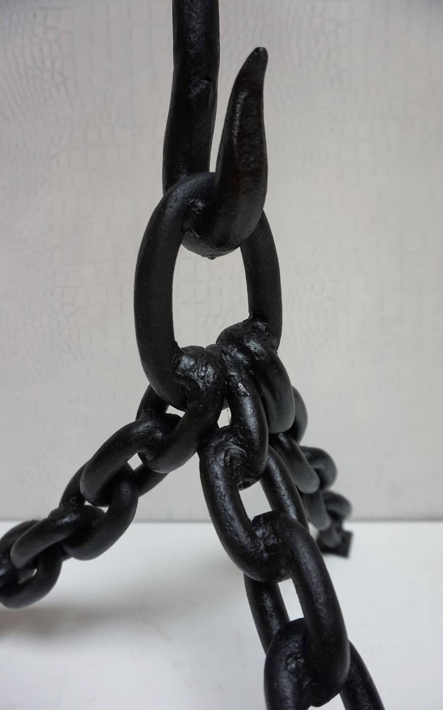 Franz West Style Vintage Brutalist Nautical Iron Chain Floor Lamp, 1970s