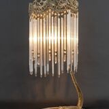 Lampe en Bronze et Pendeloques par H. Guimard, France, Art Nouveau, c. 1910