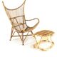 Rattan Footstool - mid century modern - japandi