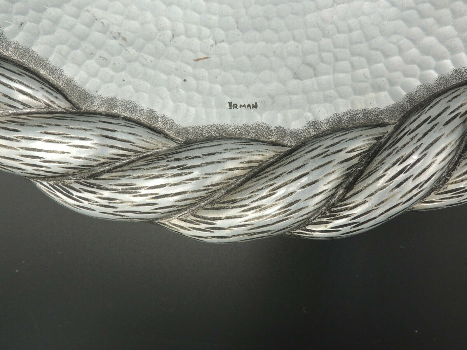 Large stainless steel dish by artistic Irman