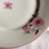 22 flat plates Limoges porcelain, flowers