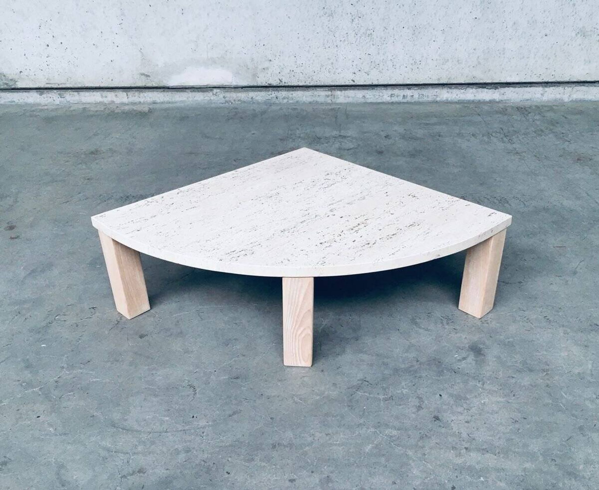 Mid-Century Modern Travertine Edge Side Table, Italy, 1970s