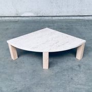 Mid-Century Modern Travertine Edge Side Table, Italy, 1970s