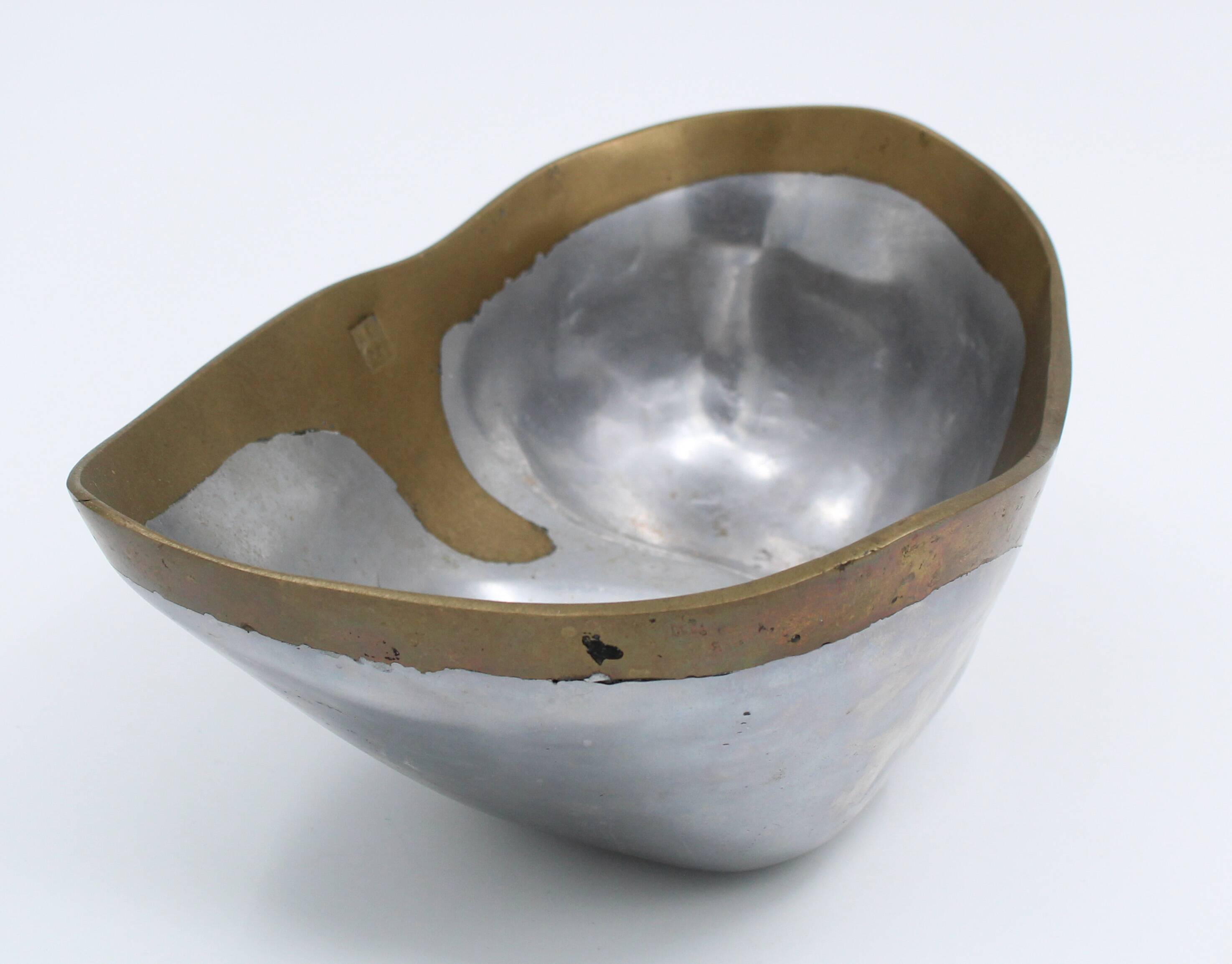 David Marshall Aluminium / Brass Vide-Poche Spain circa 1980