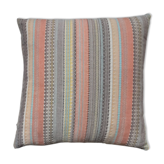 Coussin 42 cm x 42cm coloris orange et bleu