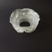 Vintage French Art Deco Frosted Satin Glass Rose Petal Flower Lamp Shade