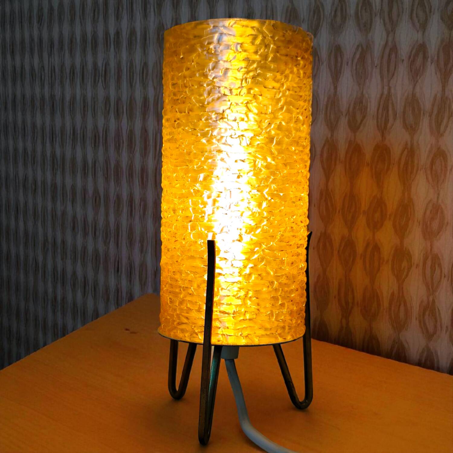 Vintage 1970s German Space Age Table Lamp -  Acrylic Shade with Brass