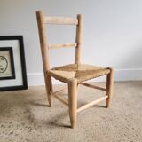children's wooden straw chair