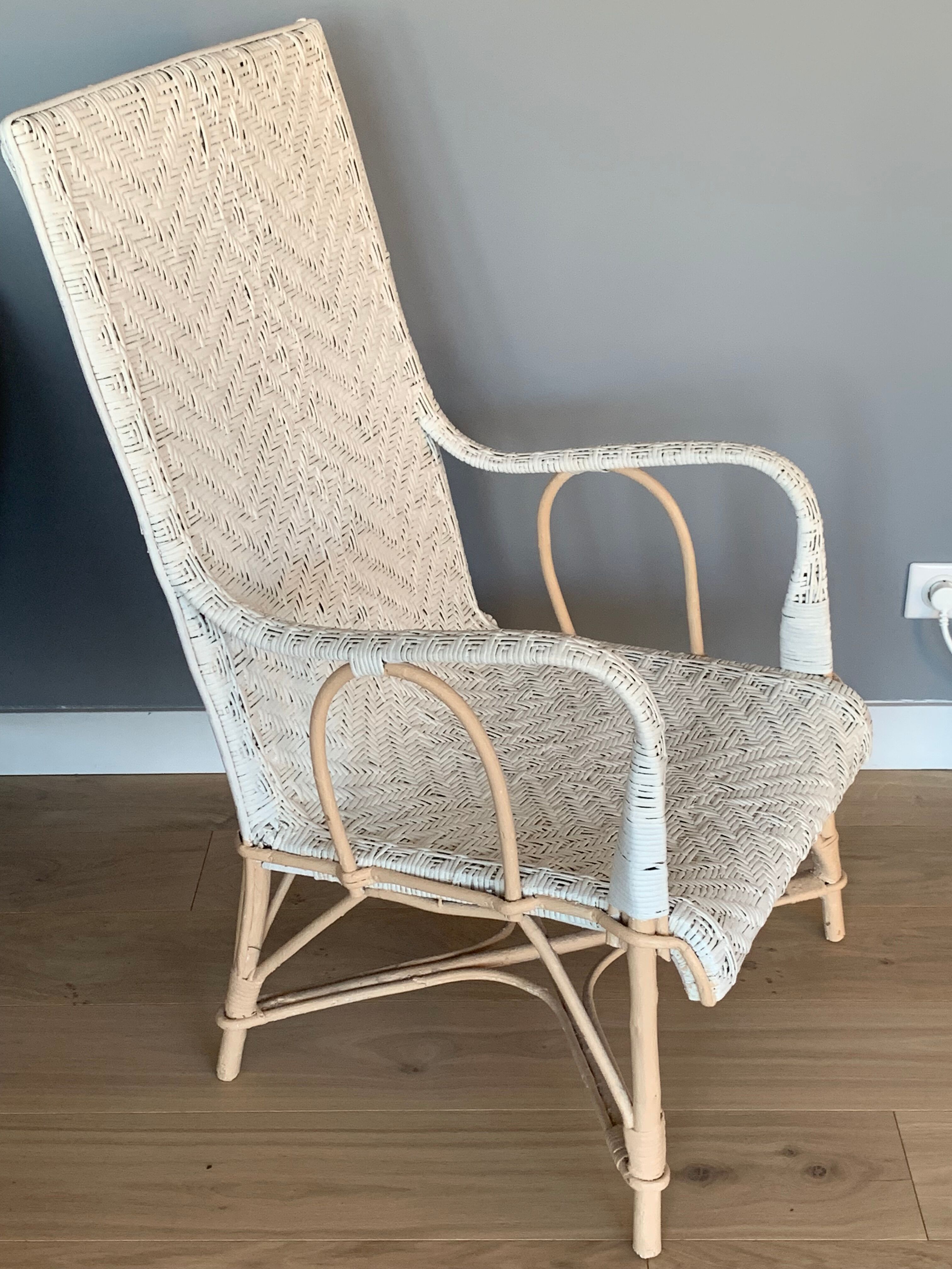 Fauteuil en osier années 40